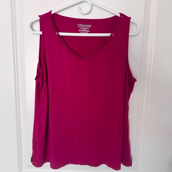 Chico's sleeveless fuscia/dark pink tank top size 2/Large - Picture 1 of 6
